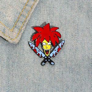Broche de aleación de gota de aceite familiar <span class=keywords><strong>Sitcom</strong></span> divertido con dagas dobles Pin de Metal único para Navidad y Día Nacional para bolsas de ropa - Product Image 3