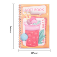 Cuaderno Espiral 3D Personalizado con Diseño de Dibujos Animados, Cubierta de Cuero PU Suave y Elástica, Impresión de Animales Kawaii, Encuadernación de Hojas Sueltas, 60 Hojas, OEM