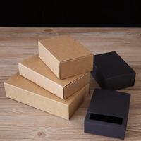 Boîte à tiroir en kraft pour emballage cadeau |   Boîte à glissière personnalisée en papier avec ruban pour la vente au détail et les marques