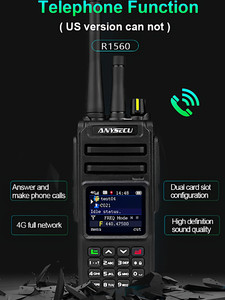 Radio portable double mode POC+UHF R1560 ANYSECU 4G-DS1560-UHF avec module CAT1 EC600 L809 - Product Image 2