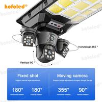 Lámpara Solar CCTV Hofoled con Audio Bidireccional, Monitoreo, Seguimiento Automático de Personas, Cámara Triple de 6MP, Luz Solar para Exteriores