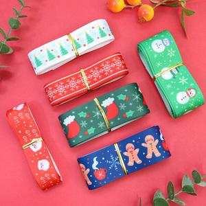 6pcs/pack New Arrival Heat Transfer Christmas Grosgrain <strong>Ribbon</strong> for Christmas Decoracion - Product Image 1
