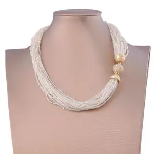 High end elegant and elegant style women's classic four season millet bead retro necklace