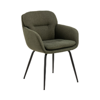 Fauteuil de salle à manger moderne en métal vert pour bureau à domicile et mobilier d'hôtel pour appartement