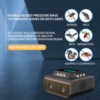 Nouveau répulsif à ultrasons pour souris, noir, puissant, trois vitesses, fréquence variable, flash LED, deux-en-un, pour la ferme, intérieur/extérieur, oiseaux