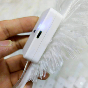 <span class=keywords><strong>2024</strong></span> plus récent promotionnel USB rechargeable LED artisanat pliable plume ventilateur à main Led ventilateurs de danse - Product Image 6