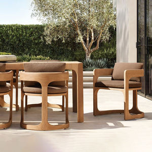 Современный уличный стол и стул из тикового дерева, водонепроницаемый солнцезащитный набор из массива дерева для сада, виллы, террасы, отдыха - Product Image 5