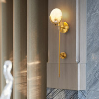 Applique murale en cuivre massif de style italien avec lumière LED chaude, pièce design pour salons, halls d'hôtels, villas, couloirs