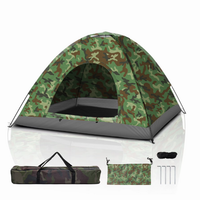 Tenda Lipat Pantai 1-2 Orang Berbahan Poliester Taffeta dengan Rangka Fiberglass, Tenda Pancing Portabel, Kanvas Katun Tahan Air