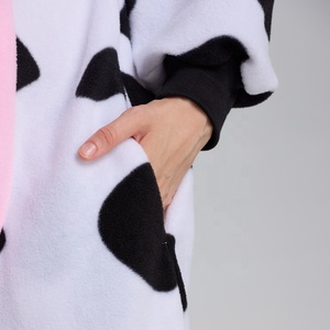 <strong>Fluffy</strong> Cow <strong>Onesie</strong> Women/<strong>Men</strong> Kawaii Hooded Jumpsuit Winter Warm Fleece Animal Pajamas with Pockets Cute Couple Birthday Gift Idea - Product Image 3