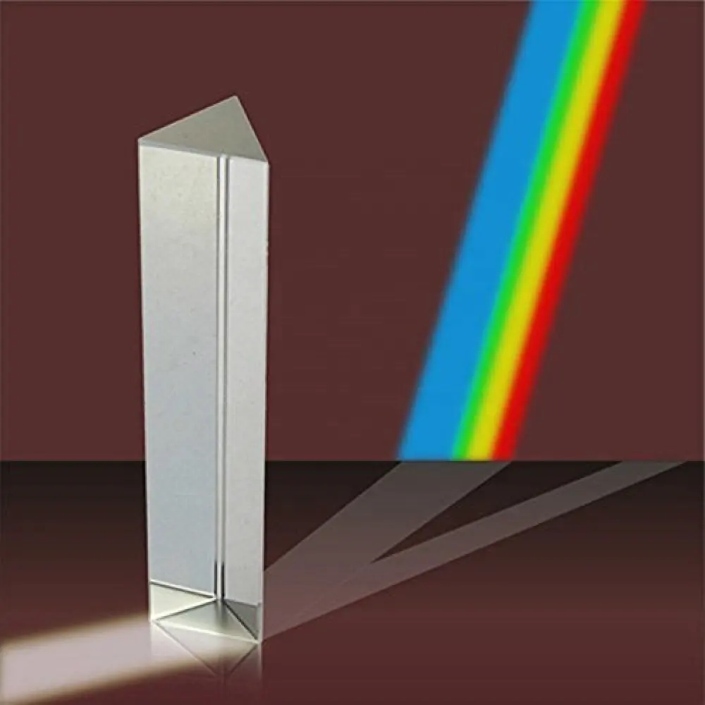 Optical Glass Triangular Prism Rainbow Maker for Light Refraction Spectrum Learning Unique Photography Science Physics Teaching