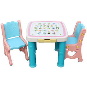 Feelbaby Kid Plastic Study Play Mesa e Cadeira <span class=keywords><strong>Set</strong></span> para Jardim de Infância De Madeira Pequeno 2 Anos Mesa Infantil 10 Conjuntos Tradicional 9KG - Product Image 4