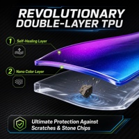 Film de protection de peinture TPU PPF haute brillance auto-réparant anti-rayures résistant aux UV, vinyle de recouvrement de voiture à changement de couleur 1,52*15M Luxe
