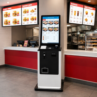 Kiosque de paiement en libre-service DK pour restaurant, écran tactile 27 pouces, machine de commande, terminal de paiement en espèces/cartes, imprimante de reçus, SDK