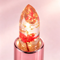 Rouge à lèvres hydratant transparent effet gelée, à base de fleurs séchées et feuille d'or, changeant de couleur, marque privée, vente en gros