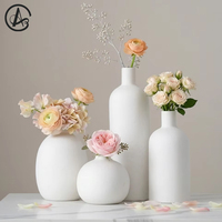 ARM LVG Wabi-Sabi – Ensemble de vases en céramique contemporains en forme de bouteille, finition blanche mate, pour décoration artistique de la maison, conteneur floral