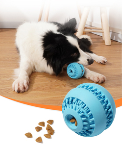 Custom Eco-Friendly Rubber Interactive Slow Feeder Puzzle <b>Ball</b> <b>Dog</b> Chew Toy Squeaky Teething Non-Toxic Teeth Cleaning - Product Image 1