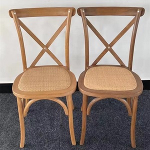 Silla de Hotel Clásica con Respaldo en X, Silla de Comedor Apilable con Asiento de Ratán para Banquetes, Bodas, Restaurantes, Eventos, Mobiliario para Hostelería - Product Image 4