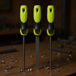 Juego de limas Stanley de 3 piezas con mango verde lima para herramientas de trabajo en madera y metal - Product Image 3