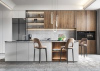Meubles de cuisine sur mesure Armoire Quartz Comptoir Rock Dalle Armoires Maison Bar Table Île Cuisine Plate-forme