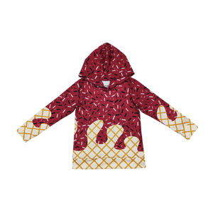 Alta calidad Boutique venta al por mayor moda nueva llegada azul hielo Spandex Sudadera con capucha Top niños pequeños bebé niños ropa gran oferta RTS - Product Image 6