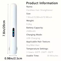Appareil de coiffage portable 2-en-1 pour la maison : mini-lisseur et fer à boucler avec sèche-cheveux intégré pour soins capillaires à domicile