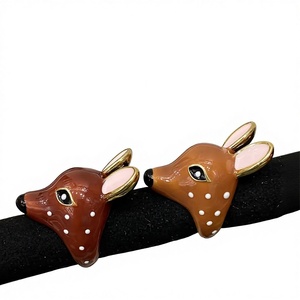 Yeni Gelen Sevimli Hayvan Geyik Başı Tasarım Güzel Takı Yüzükleri Klasik Moda <span class=keywords><strong>Anime</strong></span> Yüzükleri Düğünler Parti Günlük Hediye - Product Image 1
