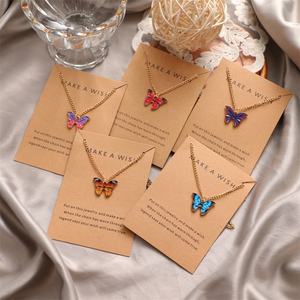 Offre Spéciale Bohême Style Plaqué Or Alliage Lien Chaîne Collier Élégant Papillon Clavicule Chaîne pour Dame - Product Image 2