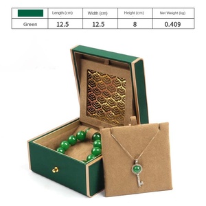 Caja de regalo de joyería de lado de oro doble abierto de moda anillo pendientes colgante collar caja de almacenamiento para joyería - Product Image 4