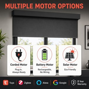 Stores enrouleurs intelligents motorisés OEM ODM sur mesure, occultants et pare-soleil, compatibles Alexa et <span class=keywords><strong>Google</strong></span>, avec télécommande, direct usine - Product Image 4