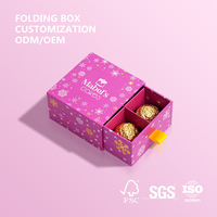 Boîte à tiroir en carton avec logo personnalisé, 4 compartiments, emballage pour brownies au chocolat, boîte en papier