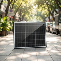 Panneau solaire monocristallin en verre à cadre noir de 75 watts, 670x55x25mm, module PV 12 volts, alimentation hors réseau pour camping-car, remorque, bateau