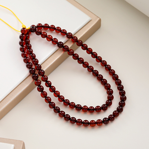 Collar de Ámbar Sanguino Báltico Natural Delicado de 5.1g y 40.5cm, Regalo Religioso, Cuentas Redondas de 4-5mm, Gargantilla Unisex para Uso Diario - Product Image 3