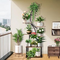 Rak Tanaman Logam Gaya Nordik Oniya, Penyangga Pot Bunga Indoor Outdoor, Rak Taman Bertingkat, Dekorasi Ruang Tamu Balkon