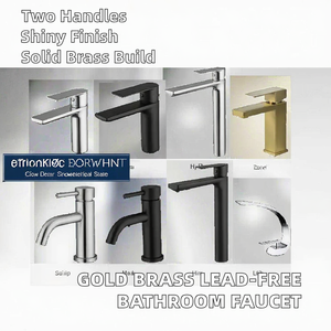Robinet de lavabo de salle de bain à double poignée en laiton doré sans plomb, à 2 trous, anti-rayures, mitigeur de lavabo - Product Image 2