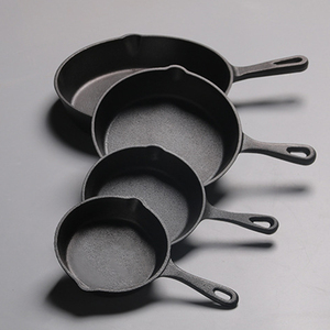 Mini poêle en fonte 10/14/16/20/26 cm, ensemble de poêles rondes non revêtues avec doubles becs verseurs pour cuisine, feu de camp et barbecue - Product Image 6