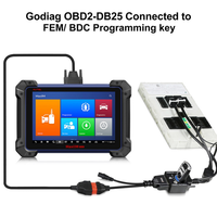 Programador de diagnóstico de inmovilizador de BMW Godiag, herramienta de programa clave FEM BDC, lector de código en inglés en plataforma de prueba de Material plástico