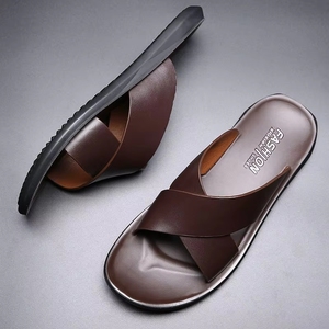 Nuove Ciabatte Estive da <span class=keywords><strong>Uomo</strong></span> per Esterni, Comode con Suola Morbida, Trendy con Superficie in <span class=keywords><strong>Pelle</strong></span>, Antiscivolo, Scarpe Casual da Spiaggia - Product Image 5
