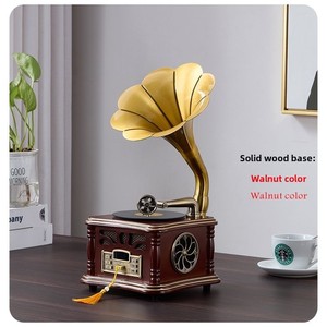 <span class=keywords><strong>Platine</strong></span> Vinyle Métal Bluetooth Rétro Vintage en Bois Massif pour Salon, Petit Lecteur Audio - Product Image 4