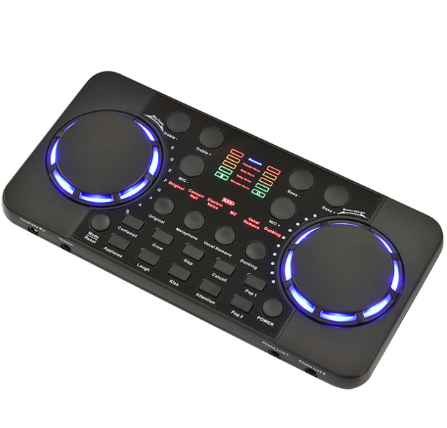 V300 Pro Live Streaming Sound Card 10 Sound Effects 4.0 Audio Interface Mixer for DJ Music Studio Recording Karaoke