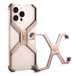 <span class=keywords><strong>Funda</strong></span> de teléfono de parachoques extraíble de Metal de aluminio tipo <span class=keywords><strong>X</strong></span> de lujo para <span class=keywords><strong>iPhone</strong></span> 16 Pro Max con cubierta de <span class=keywords><strong>silicona</strong></span> suave de cuatro esquinas a prueba de golpes - Product Image 1