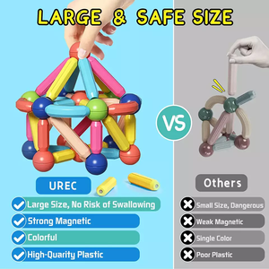 100 Pièces Blocs de Construction Magnétiques Moins Chers : Ensemble de Billes et Bâtonnets Magnétiques Anti-Stress Colorés STEM - Product Image 5