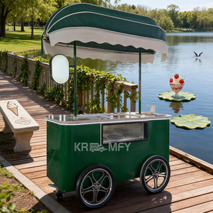 Carrito de Comida Móvil para Exteriores con Vitrina Refrigerada para Helados y Gelato - Product Image 4