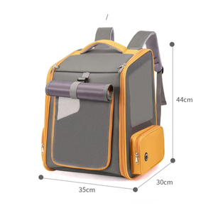 กระเป๋าเป้สะพายหลังสำหรับสัตว์เลี้ยง แมว สุนัข สำหรับเดินทาง เดินป่า ระบายอากาศได้ดี ความจุขนาดใหญ่ มีหน้าต่างตาข่าย เปิดด้านหน้าได้ - Product Image 6