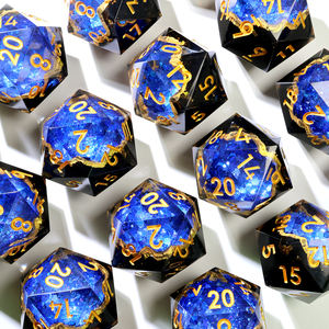 33 מ "מ פולידרלי <span class=keywords><strong>rpg</strong></span> d20 D20-G4 קצה חדות חדות עבור משחקי הלוח לשחק את מתנה dnd צ 'ונק עם חומר שרף ברור - Product Image 2