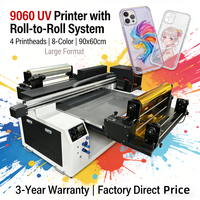 Impresora UV DTF Híbrida 9060 con Cabezal de Impresión XP600, Tinta de Rollo a Rollo para Acrílico, Metal, Vidrio y Carcasas de Teléfono