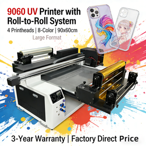 Impresora UV DTF Híbrida 9060 con Cabezal de Impresión XP600, Tinta de Rollo a Rollo para Acrílico, Metal, Vidrio y Carcasas de Teléfono - Product Image 1