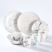 Service de table en céramique émaillée, vaisselle en porcelaine, 16 pièces