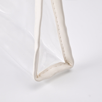 2025 personnalisé Pvc Triangle clair trousse de toilette voyage cosmétique pochette à fermeture éclair couture debout Transparent étanche plage sac de maquillage