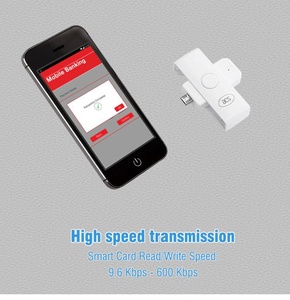 Lecteurs de cartes mobiles micro USB de paiement par <span class=keywords><strong>carte</strong></span> de <span class=keywords><strong>visite</strong></span> blanche pour ACR39U-ND Windows et Android - Product Image 4